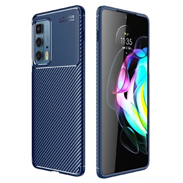 Beetle Carbon Fiber Motorola Edge 20 Pro Case - Blauw