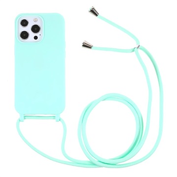 iPhone 13 Pro Max TPU Hoesje met Lanyard - Babyblauw