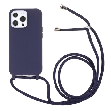 iPhone 13 Pro Max TPU Hoesje met Lanyard - Donkerblauw