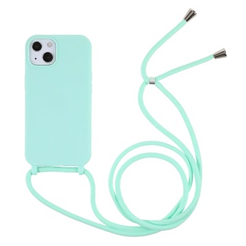 iPhone 13 TPU Hoesje met Lanyard - Babyblauw