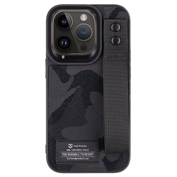 Tactical Camo Troop iPhone 14 Pro Hybride Hoesje - Zwart