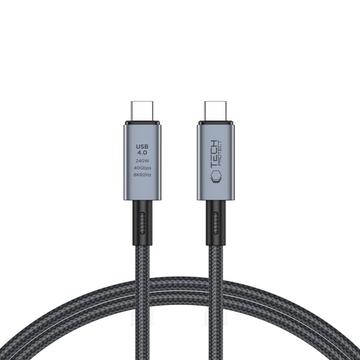 Tech-Protect UltraBoost Max USB 4.0 Type-C kabel - PD240W, 1m, 8K 40Gbps - Grijs