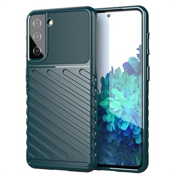 Thunder Series Samsung Galaxy S21 5G TPU Hoesje - Groen