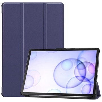 Tri-Fold Series Samsung Galaxy Tab S6 Smart Folio Case - Donkerblauw