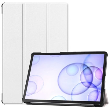 Tri-Fold Series Samsung Galaxy Tab S6 Smart Folio Case - Wit