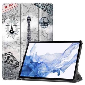 Tri-Fold Series Samsung Galaxy Tab S8 Smart Folio Case - Eiffeltoren