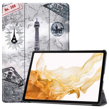 Tri-Fold Series Samsung Galaxy Tab S8+ Smart Folio Case - Eiffeltoren