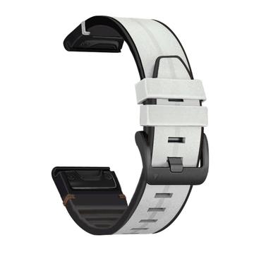 Universele Garmin 22mm Lederen & Siliconen band - Wit