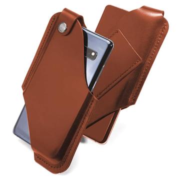 Universal Holster Leather Case met Riemlus - L - Bruin