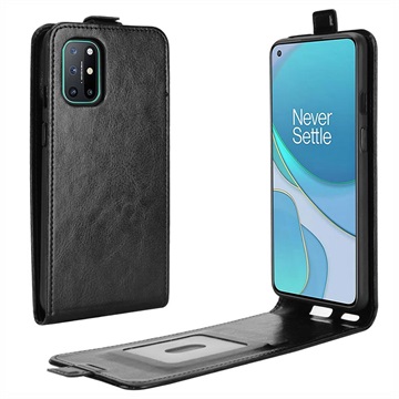 OnePlus 8T Verticale Flip Case met Kaarthouder - Zwart