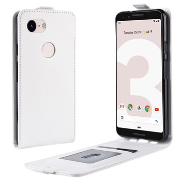 Google Pixel 3a Verticale Flip Case met Kaartsleuf - Wit