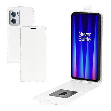 OnePlus Nord CE 2 5G Verticale Flip Case met Kaarthouder - Wit