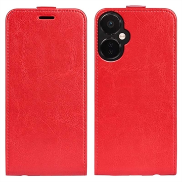 OnePlus Nord CE 3 Lite Verticale Flip Case met Kaarthouder - Rood