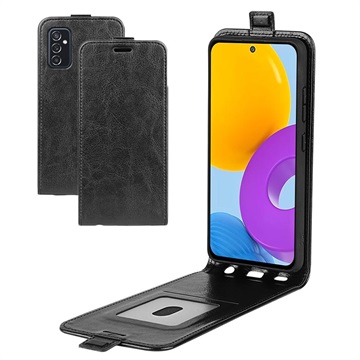 Samsung Galaxy M52 5G Verticale Flip Case met Kaarthouder - Zwart