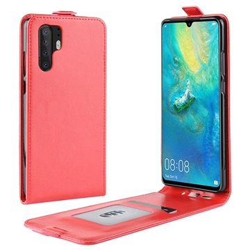 Huawei P30 Pro Verticale Flip Case met Kaartsleuf - Rood