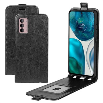 Motorola Moto G42 Verticale Flip Case met Kaartsleuf - Zwart