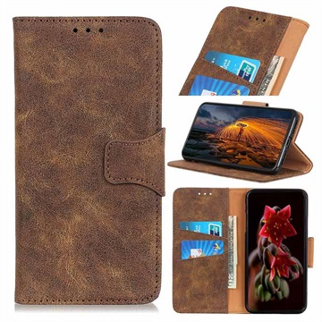 Vintage Series Samsung Galaxy A80 Wallet Case - Coffee