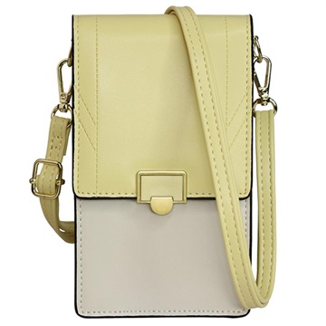 Vintage stijl smartphone crossbody tas - geel