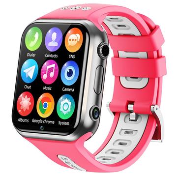 W5PRO 4G dubbele camera kinderhorloge 2 + 16G slijtvast 1.83 IPS HD smartphonehorloge - zilver / roze