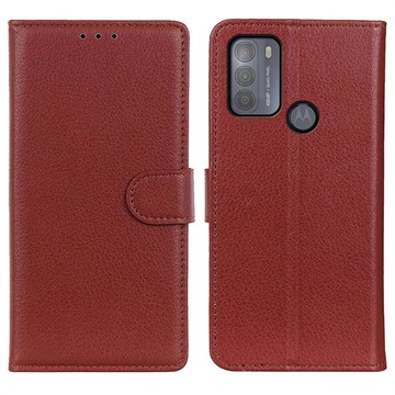 Motorola Moto G50 Wallet Case met Magnetische Sluiting - Bruin