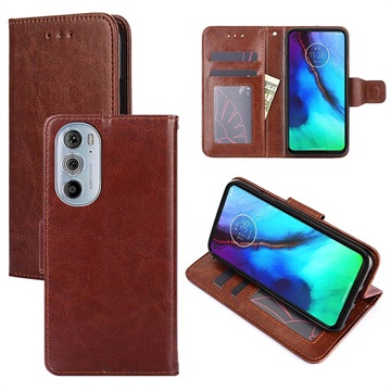 Motorola Edge 30 Pro Wallet Case met Magnetische Sluiting - Bruin