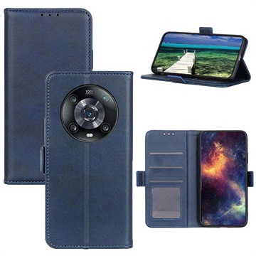 Honor Magic4 Pro Wallet Case met Magnetische Sluiting - Blauw