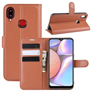 Samsung Galaxy A10s Wallet Case met Magnetische Sluiting - Bruin