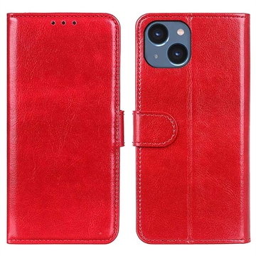 iPhone 15 Plus Portemonnee Hoesje met Magneetsluiting - Rood