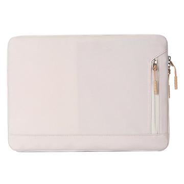 Waterbestendige, elegante Oxford Laptophoes met zijvak - 15.6 - Beige