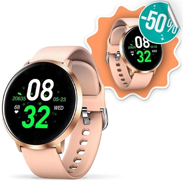 Koop een en krijg een met 50% korting - 2 st. Smartwatch met Hartslag K12 - RosÃ©goud