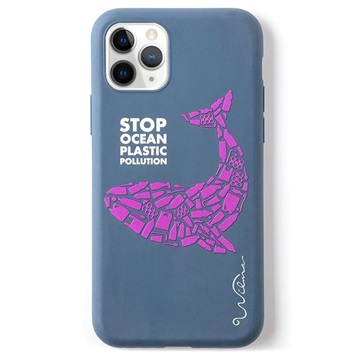 Wilma Stop Plastic Case Biologisch Afbreekbaar Beschermend Hoesje Walvis iPhone 11 Pro - Donkerblauw