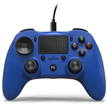 Bekabelde PlayStation 4-gamepad met Turbo MB-P912w - Blauw