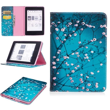 Amazon Kindle Paperwhite 3/2 (2015) Wonder Series Folio-hoesje - Witte Bloemen