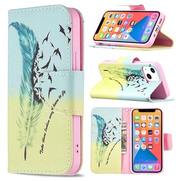 Wonder Series iPhone 13 Mini Portemonnee Hoesje - Veren