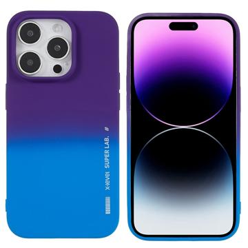 X-Level Rainbow iPhone 14 Pro TPU Hoesje - Blauw / Paars