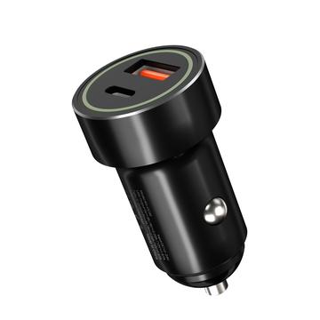 XO CC32 20W snelle autolader - PD3.0 USB-C, QC3.0 USB-A - Zwart