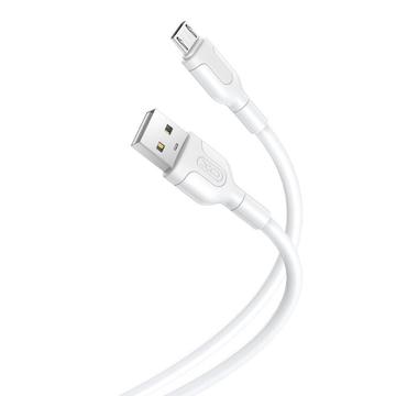 XO NB212 USB naar MicroUSB-kabel - 1m, 2,1A - Wit