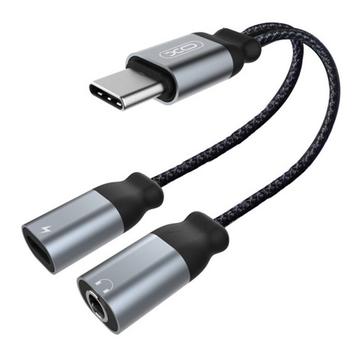 XO NBR160B USB-C naar AUX & USB-C Adapter