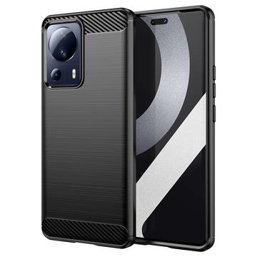 Xiaomi 13 Lite/Civi 2 Geborsteld TPU Hoesje - Koolstofvezel - Zwart