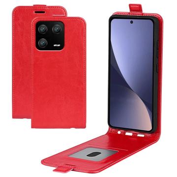 Xiaomi 13 Pro Verticale Flip Hoesje met Kaartsleuf - Rood