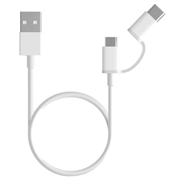Xiaomi Duo Kabel USB-C Micro USB 30 CM Wit