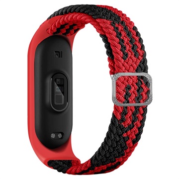 Xiaomi Mi Band 5/6 gebreide band - rood / zwart