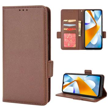 Xiaomi Poco C40 Wallet Case met Magnetische Sluiting - Bruin