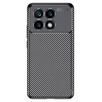 Xiaomi Redmi K70/K70 Pro Beetle Koolstofvezel TPU Hoesje - Zwart