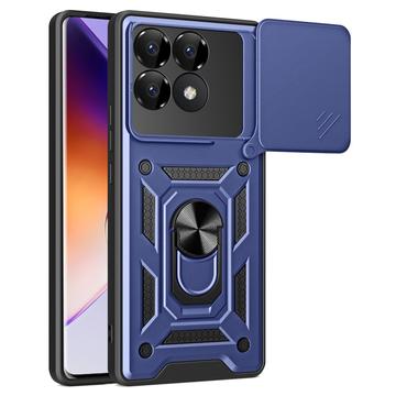 Xiaomi Redmi K70/K70 Pro/Poco F6 Pro Hybride Hoesje met Roterende Ring en Cameraschild - Azul