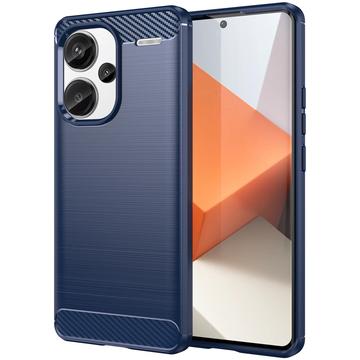 Xiaomi Redmi Note 13 Pro+ Geborsteld TPU Hoesje - Koolstofvezel - Blauw