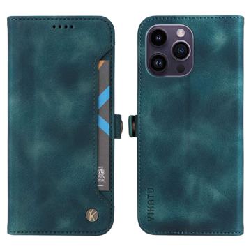 Yikatu YK-002 iPhone 14 Pro Max Portemonnee Hoesje met Kaartsleuf - Blauw