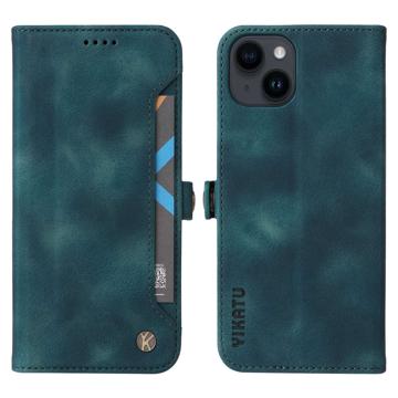 Yikatu YK-002 iPhone 14 Wallet-hoesje met Kaartsleuf - Blauw