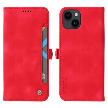 Yikatu YK-002 iPhone 14 Wallet-hoesje met Kaartsleuf - Rood