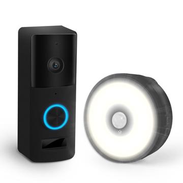 YIROKA WF005-708BD Tuya APP WiFi Deurbel Beveiligingscamera Buiten PIR Bewegingsdetectie Nachtzicht Video Deurbel Telefoon - Zwart